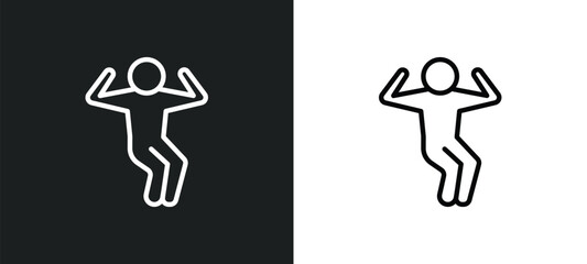 Poster - amused human icon isolated in white and black colors. amused human outline vector icon from feelings collection for web, mobile apps and ui.