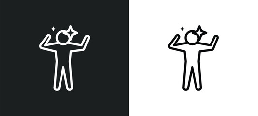 Poster - amazing human icon isolated in white and black colors. amazing human outline vector icon from feelings collection for web, mobile apps and ui.