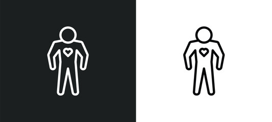 Poster - alive human icon isolated in white and black colors. alive human outline vector icon from feelings collection for web, mobile apps and ui.