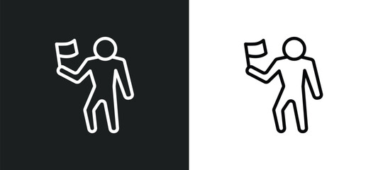Poster - accomplished human icon isolated in white and black colors. accomplished human outline vector icon from feelings collection for web, mobile apps and ui.