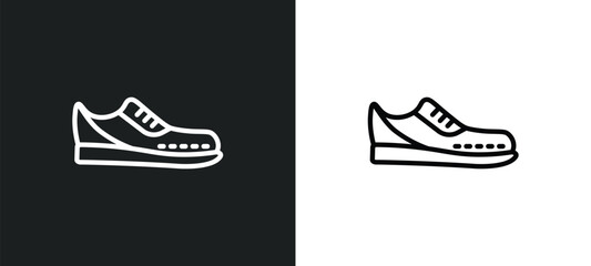 Poster - gym shoes icon isolated in white and black colors. gym shoes outline vector icon from fashion collection for web, mobile apps and ui.