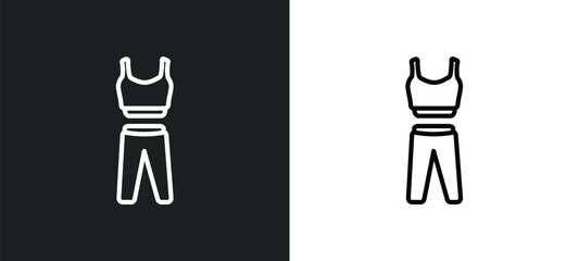 Poster - gym clothes icon isolated in white and black colors. gym clothes outline vector icon from fashion collection for web, mobile apps and ui.