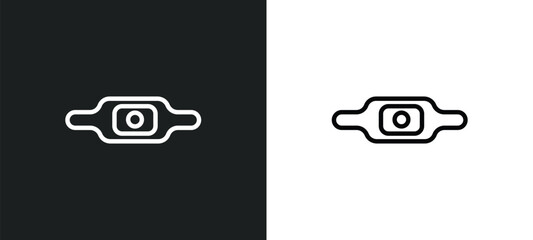 Poster - gym belt icon isolated in white and black colors. gym belt outline vector icon from fashion collection for web, mobile apps and ui.