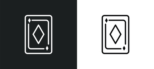 Poster - ace of diamonds icon isolated in white and black colors. ace of diamonds outline vector icon from arcade collection for web, mobile apps and ui.