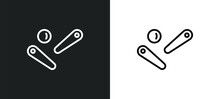 Pinball Icon Isolated In White And Black Colors. Pinball Outline Vector Icon From Arcade Collection For Web, Mobile Apps And Ui.