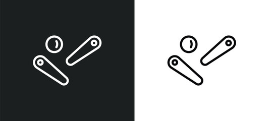 Poster - pinball icon isolated in white and black colors. pinball outline vector icon from arcade collection for web, mobile apps and ui.