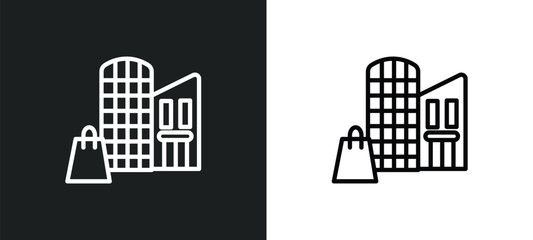 Wall Mural - mall icon isolated in white and black colors. mall outline vector icon from arcade collection for web, mobile apps and ui.