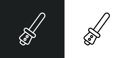 Poster - lightsaber icon isolated in white and black colors. lightsaber outline vector icon from arcade collection for web, mobile apps and ui.