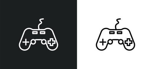 Poster - gamepad icon isolated in white and black colors. gamepad outline vector icon from arcade collection for web, mobile apps and ui.