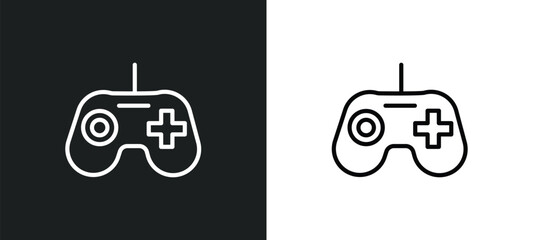 Poster - joystick icon isolated in white and black colors. joystick outline vector icon from arcade collection for web, mobile apps and ui.