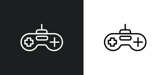 game controller icon isolated in white and black colors. game controller outline vector icon from arcade collection for web, mobile apps and ui.