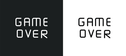Poster - game over icon isolated in white and black colors. game over outline vector icon from arcade collection for web, mobile apps and ui.