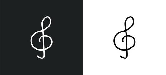 Poster - g clef icon isolated in white and black colors. g clef outline vector icon from arcade collection for web, mobile apps and ui.