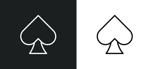 Poster - ace of spades icon isolated in white and black colors. ace of spades outline vector icon from arcade