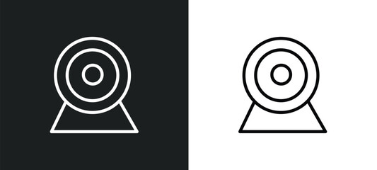 web camera icon isolated in white and black colors. web camera outline vector icon from electrian connections collection for web, mobile apps and ui.