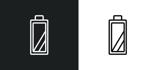 Poster - battery icon isolated in white and black colors. battery outline vector icon from electronic devices collection for web, mobile apps and ui.
