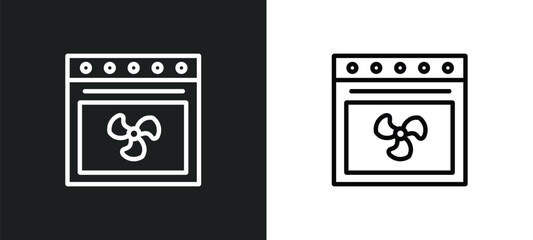 Poster - convection oven icon isolated in white and black colors. convection oven outline vector icon from el