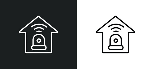 Poster - burglar alarm icon isolated in white and black colors. burglar alarm outline vector icon from electronic devices collection for web, mobile apps and ui.