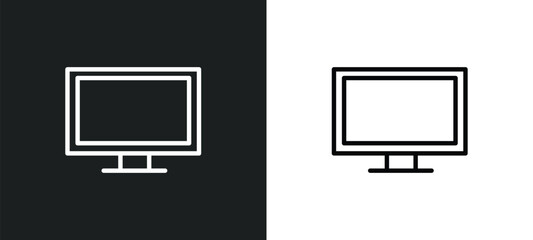 Poster - lcd icon isolated in white and black colors. lcd outline vector icon from electronic devices collection for web, mobile apps and ui.