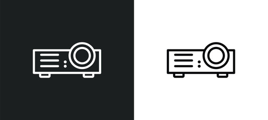 Aufkleber - projector icon isolated in white and black colors. projector outline vector icon from electronic dev