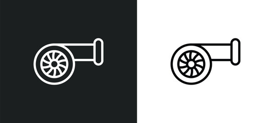 Poster - turbine icon isolated in white and black colors. turbine outline vector icon from electronic devices collection for web, mobile apps and ui.