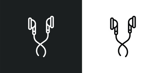 Poster - earphones icon isolated in white and black colors. earphones outline vector icon from electronic devices collection for web, mobile apps and ui.