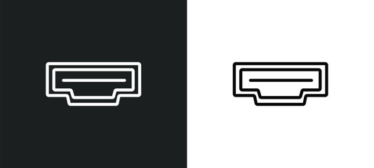 Poster - hdmi icon isolated in white and black colors. hdmi outline vector icon from electronic devices collection for web, mobile apps and ui.