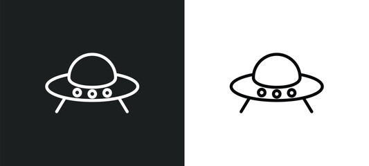 Poster - ufo icon isolated in white and black colors. ufo outline vector icon from education collection for web, mobile apps and ui.