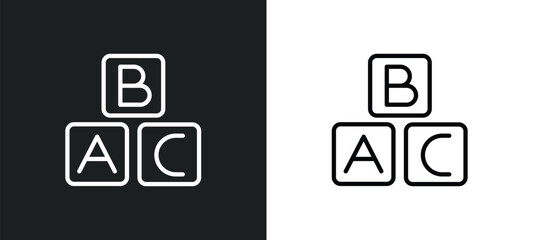 Poster - abc icon isolated in white and black colors. abc outline vector icon from education collection for web, mobile apps and ui.