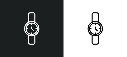 Poster - watch icon isolated in white and black colors. watch outline vector icon from education collection for web, mobile apps and ui.