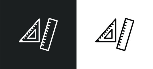 Poster - rulers icon isolated in white and black colors. rulers outline vector icon from education collection for web, mobile apps and ui.