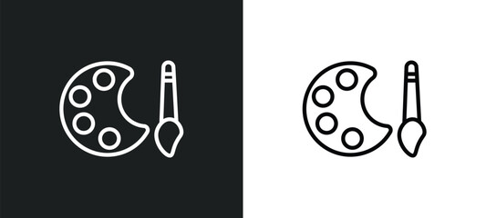 Poster - paint palette icon isolated in white and black colors. paint palette outline vector icon from education collection for web, mobile apps and ui.