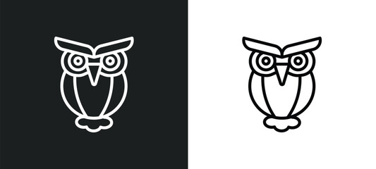Poster - owl icon isolated in white and black colors. owl outline vector icon from education collection for web, mobile apps and ui.