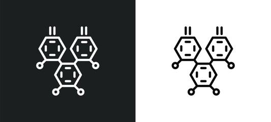 Poster - chemical diagram icon isolated in white and black colors. chemical diagram outline vector icon from education collection for web, mobile apps and ui.