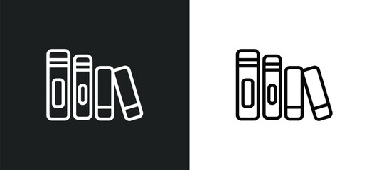 Poster - library books icon isolated in white and black colors. library books outline vector icon from education collection for web, mobile apps and ui.