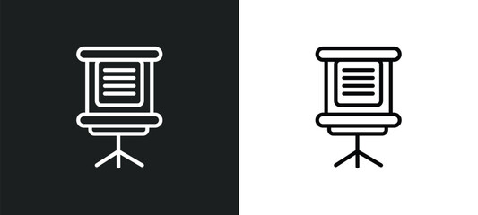 Poster - flip chart icon isolated in white and black colors. flip chart outline vector icon from education collection for web, mobile apps and ui.