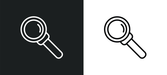 Poster - magnification lens icon isolated in white and black colors. magnification lens outline vector icon from education collection for web, mobile apps and ui.