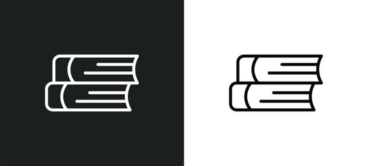 Poster - two books icon isolated in white and black colors. two books outline vector icon from education collection. collection for web, mobile apps and ui.