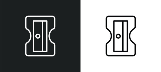 Poster - sharpener icon isolated in white and black colors. sharpener outline vector icon from education collection for web, mobile apps and ui.