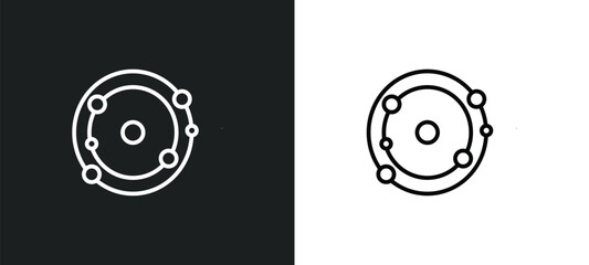 Poster - solar system icon isolated in white and black colors. solar system outline vector icon from education collection for web, mobile apps and ui.