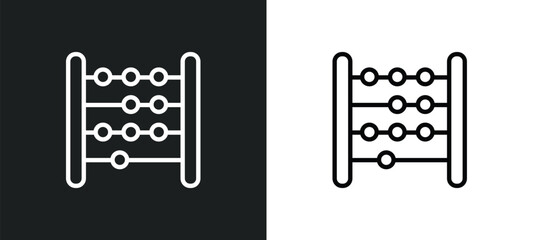 Poster - abacus icon isolated in white and black colors. abacus outline vector icon from education collection for web, mobile apps and ui.
