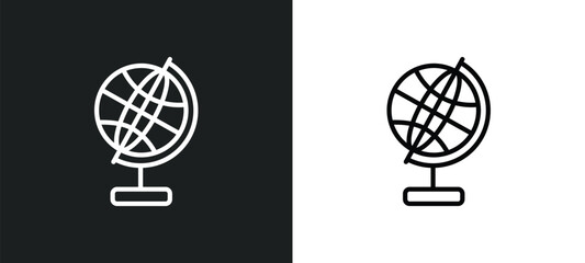 Poster - school globe icon isolated in white and black colors. school globe outline vector icon from education collection for web, mobile apps and ui.