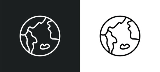 Poster - world map icon isolated in white and black colors. world map outline vector icon from education collection for web, mobile apps and ui.
