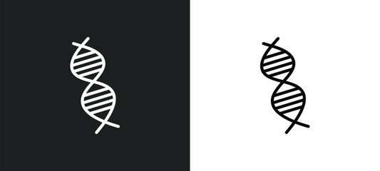Poster - dna strand icon isolated in white and black colors. dna strand outline vector icon from education collection for web, mobile apps and ui.