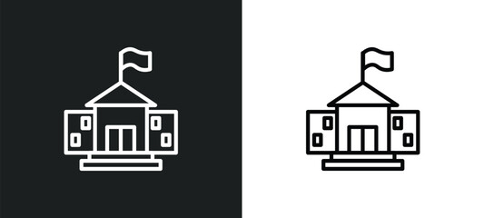 Poster - university icon isolated in white and black colors. university outline vector icon from education collection for web, mobile apps and ui.