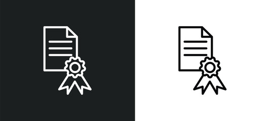 Poster - sealed diploma icon isolated in white and black colors. sealed diploma outline vector icon from education collection for web, mobile apps and ui.
