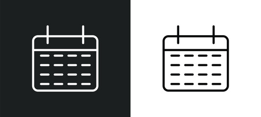 Poster - monthly calendar icon isolated in white and black colors. monthly calendar outline vector icon from education collection for web, mobile apps and ui.