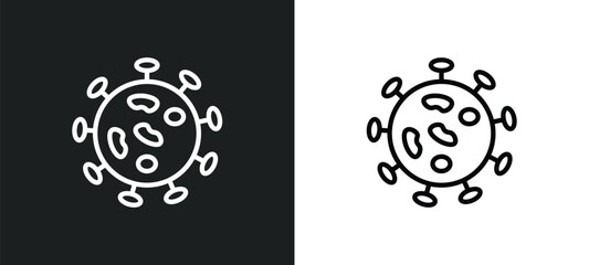 Poster - virus icon isolated in white and black colors. virus outline vector icon from education collection for web, mobile apps and ui.