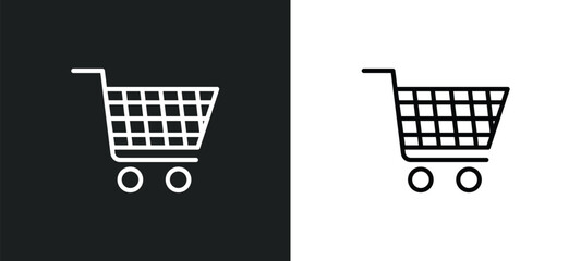 Poster - shopping cart icon isolated in white and black colors. shopping cart outline vector icon from education collection for web, mobile apps and ui.