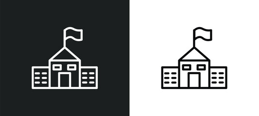Poster - old school icon isolated in white and black colors. old school outline vector icon from education collection for web, mobile apps and ui.